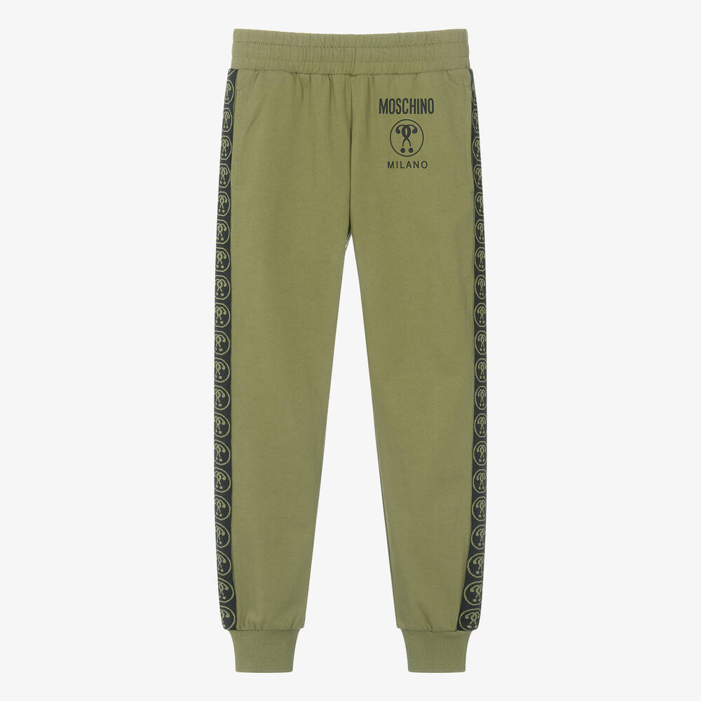 Moschino Kid-Teen - Teen Khaki Green Cotton Joggers | Childrensalon