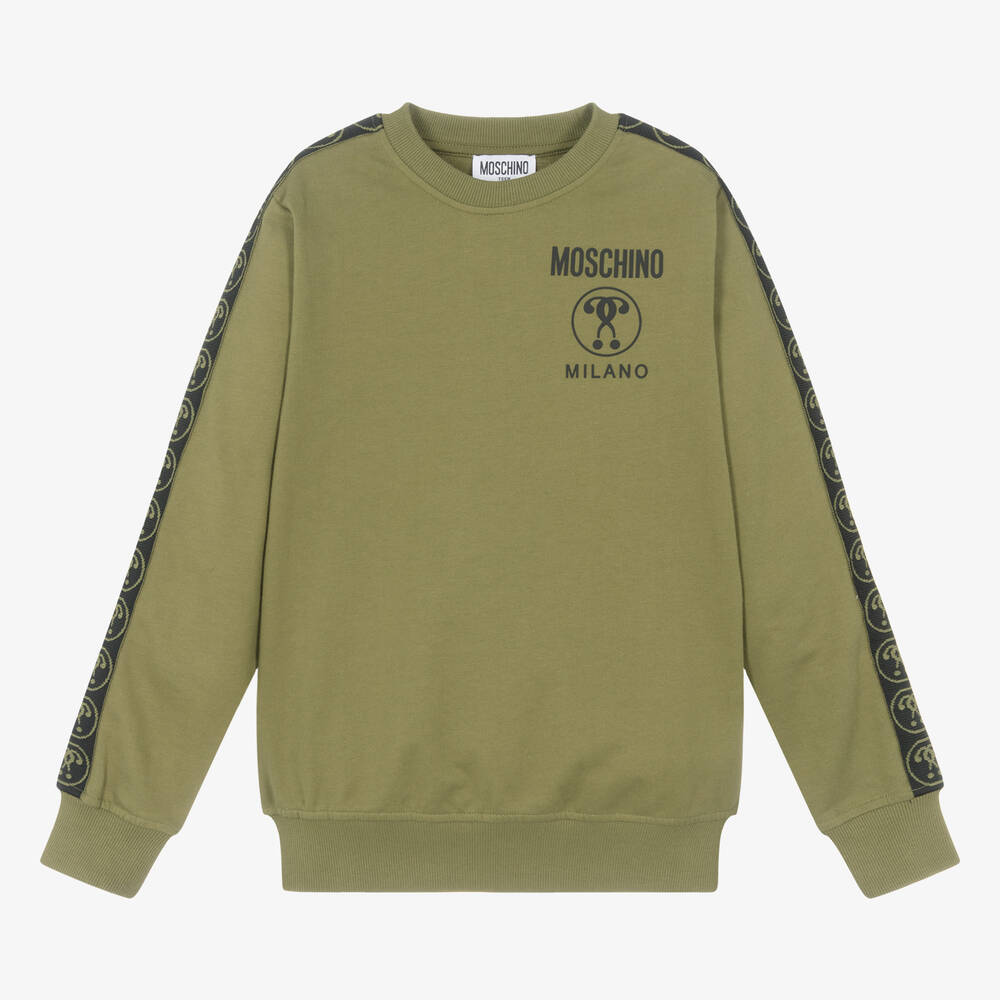 Moschino Kid-Teen - Teen Khaki Green Cotton Sweatshirt | Childrensalon