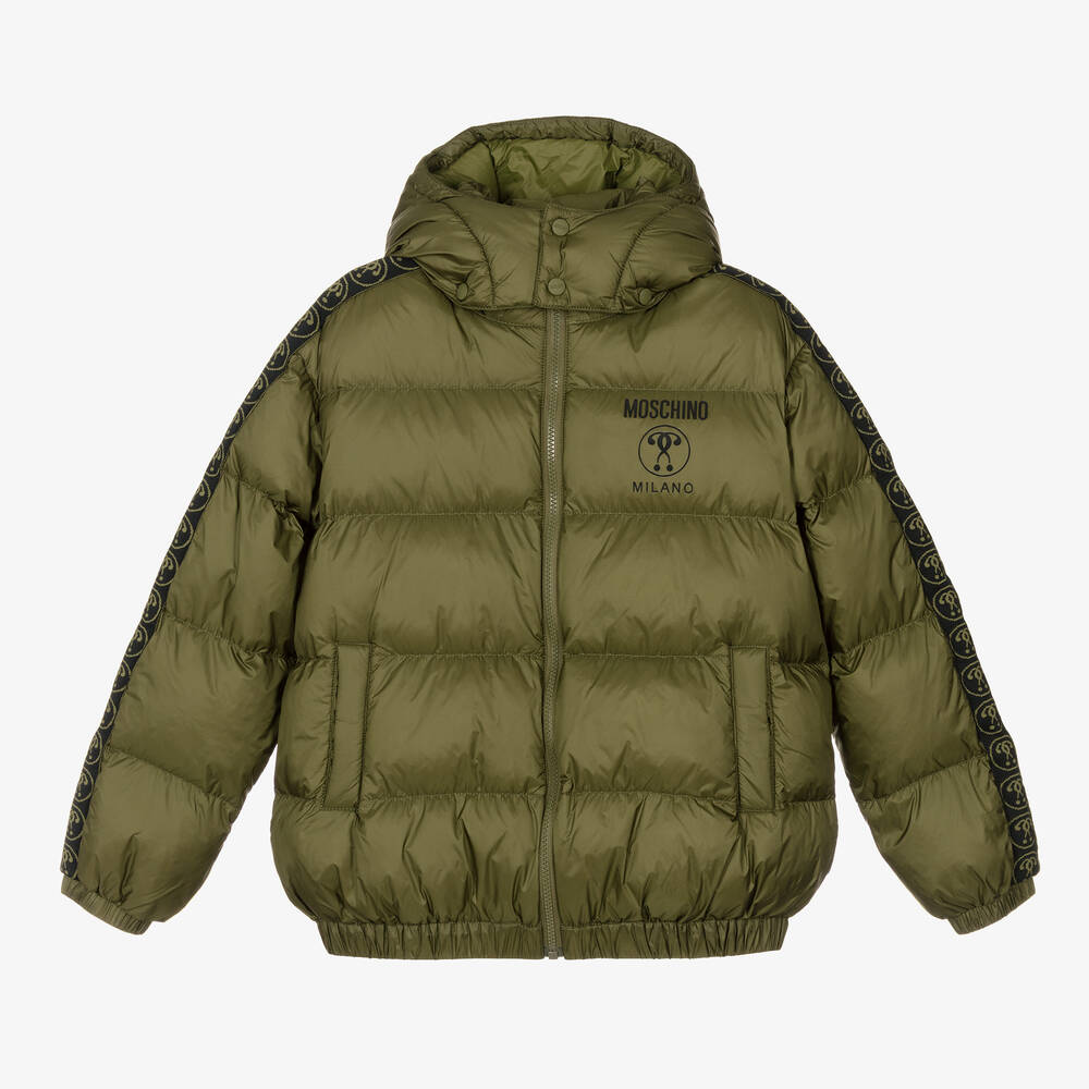 Moschino Kid-Teen - Teen Khaki Green Puffer Jacket | Childrensalon