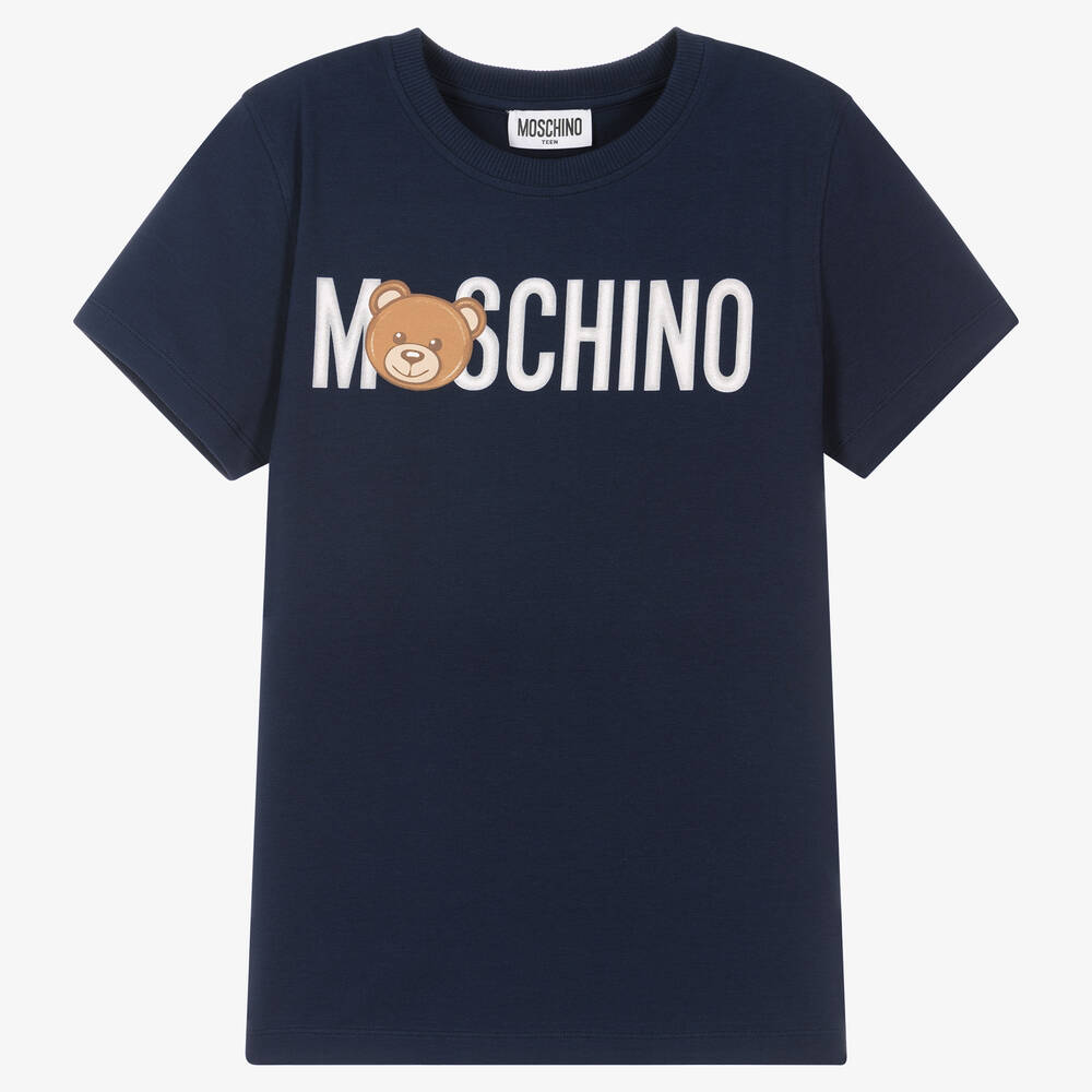 Moschino Kid-Teen - Синяя футболка для подростков | Childrensalon