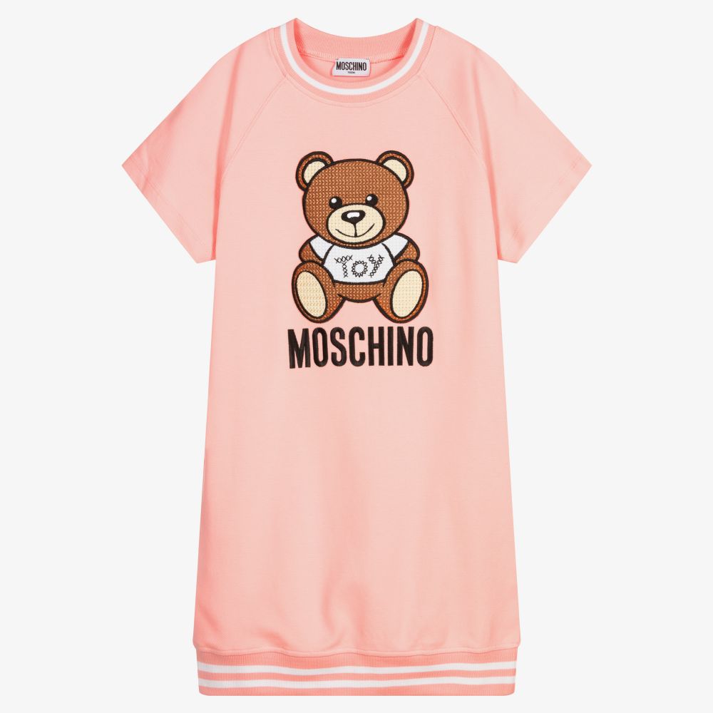 Moschino Kid-Teen-Teen Pale Pink Cotton Dress | Childrensalon Outlet