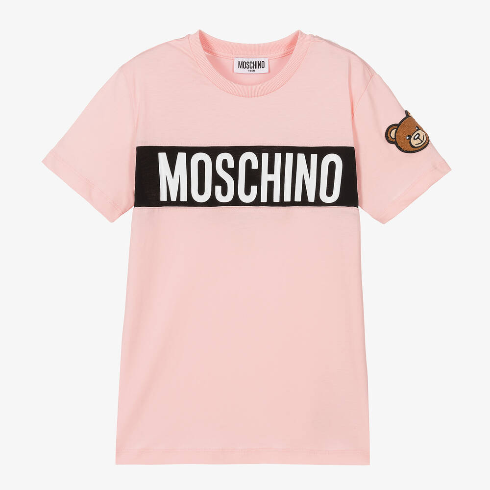 Moschino Kid-Teen - Розовая футболка для подростков | Childrensalon