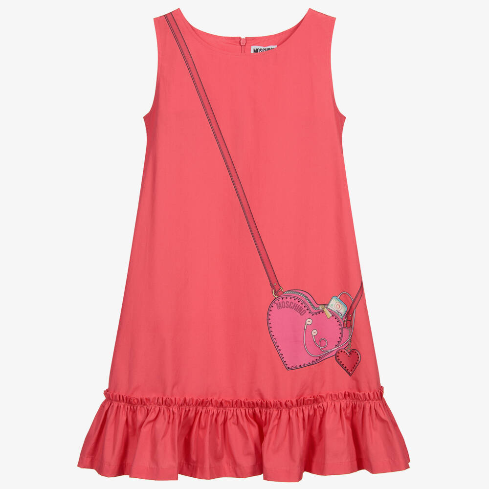 Moschino Kid-Teen-Teen Pink Bag Logo Dress | Childrensalon Outlet