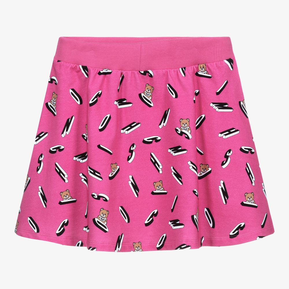 Moschino Kid-Teen-Teen Pink Bear All Over Skirt | Childrensalon Outlet