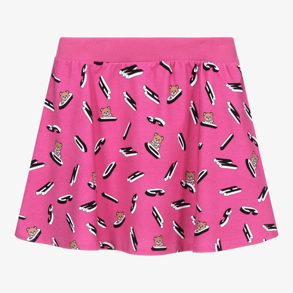 Moschino Kid-Teen - Розовая юбка с медвежатами для подростков | Childrensalon