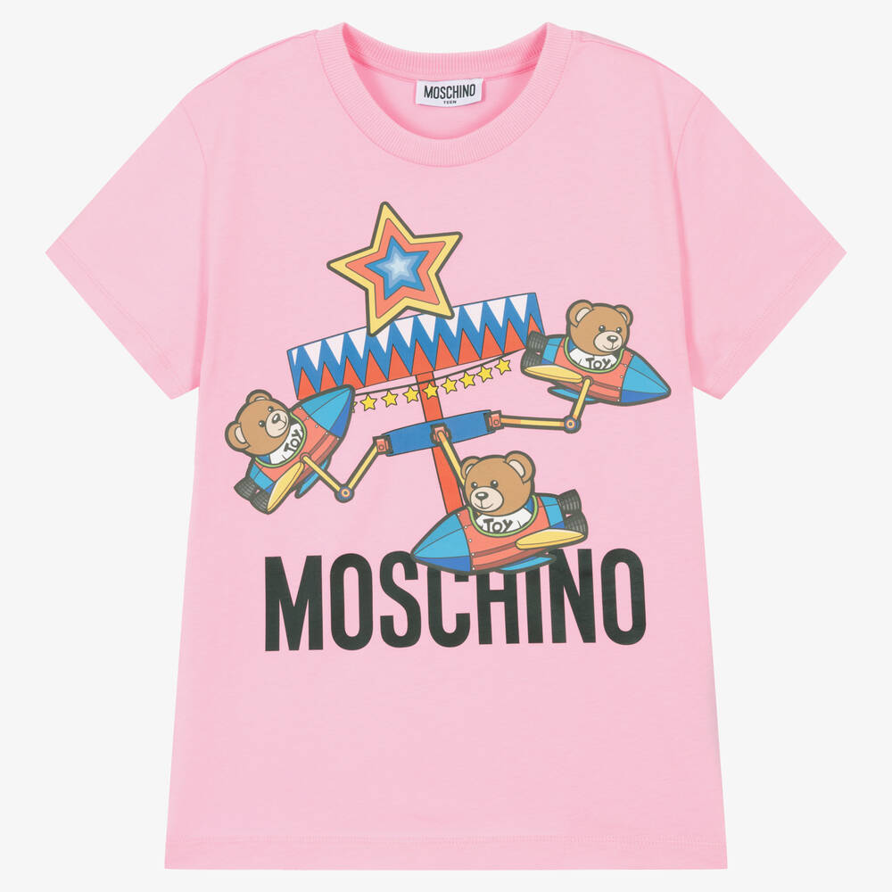 Moschino Kid-Teen - Rosa Teen Kirmes-Teddy-T-Shirt | Childrensalon