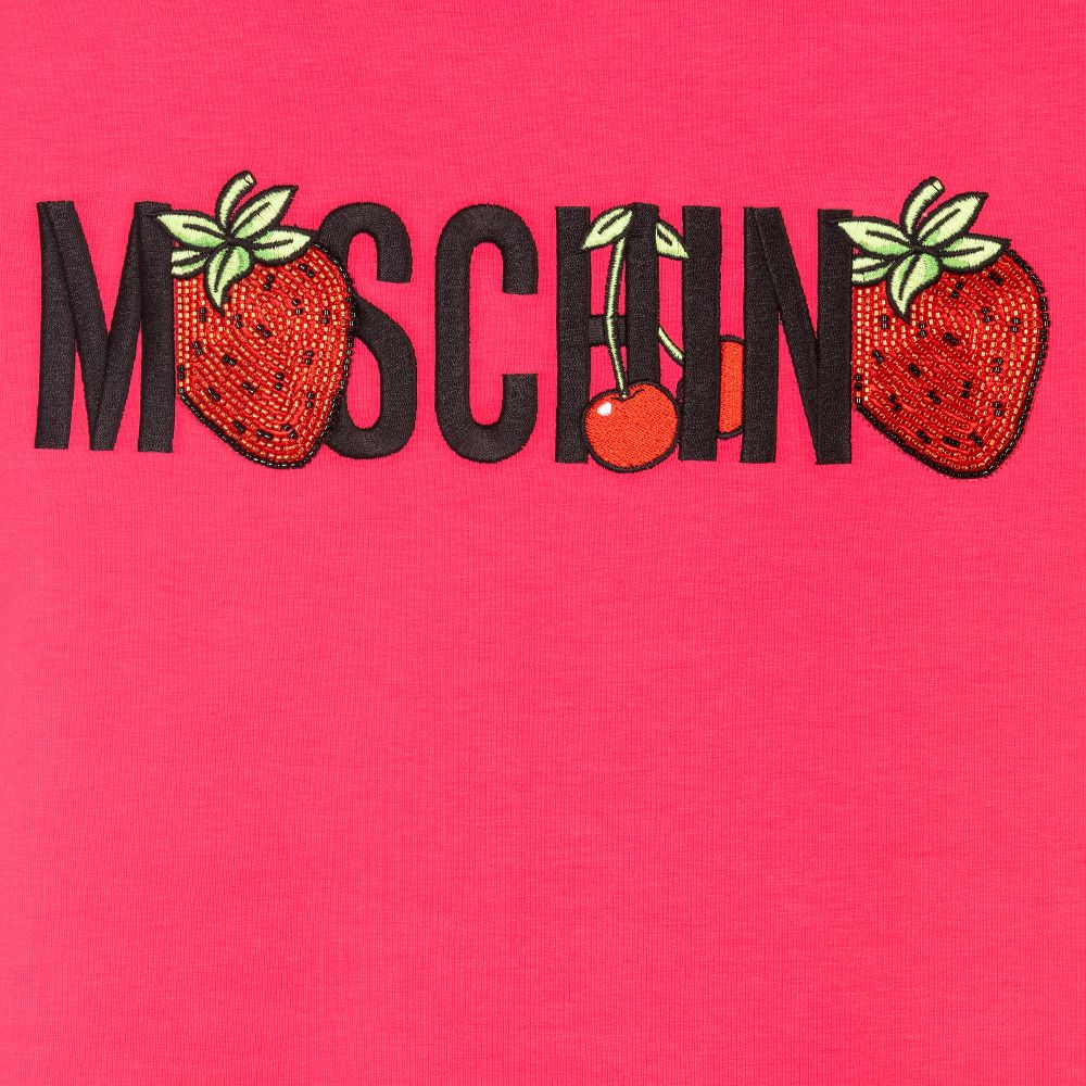 Moschino Kid-Teen-فستان تينز قطن جيرسي لون زهري فوشيا | Childrensalon Outlet