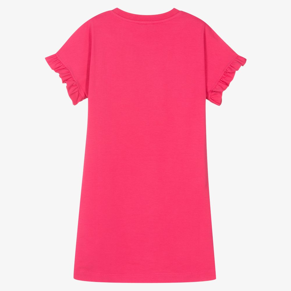 Moschino Kid-Teen-فستان تينز قطن جيرسي لون زهري فوشيا | Childrensalon Outlet