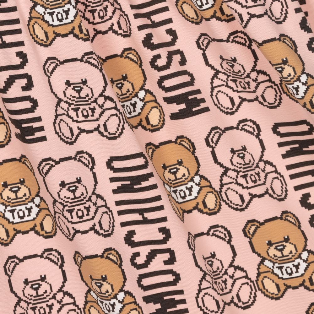 Moschino Кид-Тин-Розовое платье из хлопкового джерси для подростков | Childrensalon Outlet