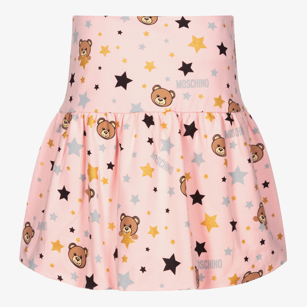 Moschino Kid-Teen-Teen Pink Cotton Logo Skirt | Childrensalon Outlet