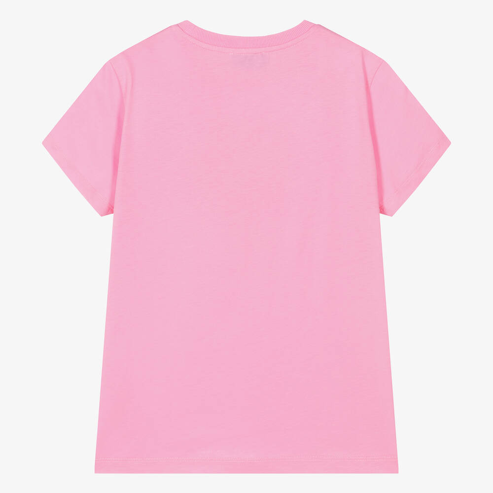 Moschino Кид-Тин-Teen Pink Cotton Teddy Bear T-Shirt | Childrensalon Outlet