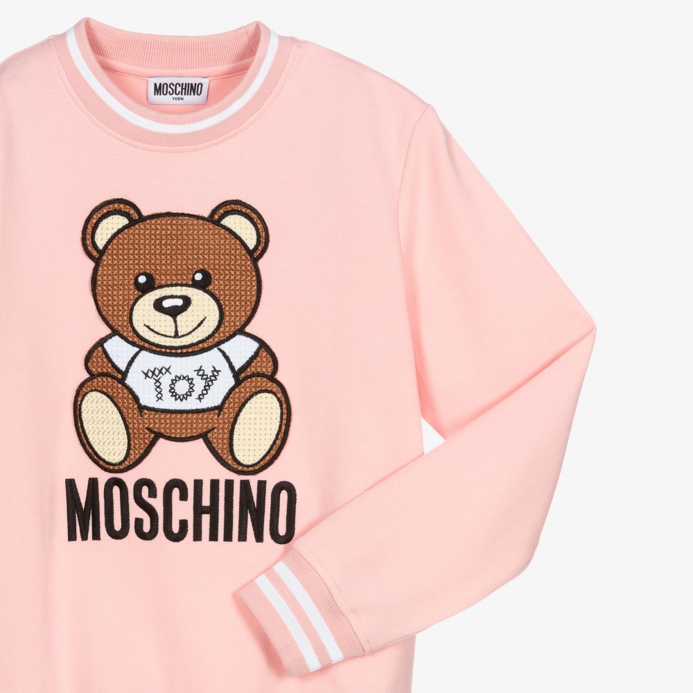 Moschino Kid-Teen-Teen Pink Cotton Tracksuit | Childrensalon Outlet