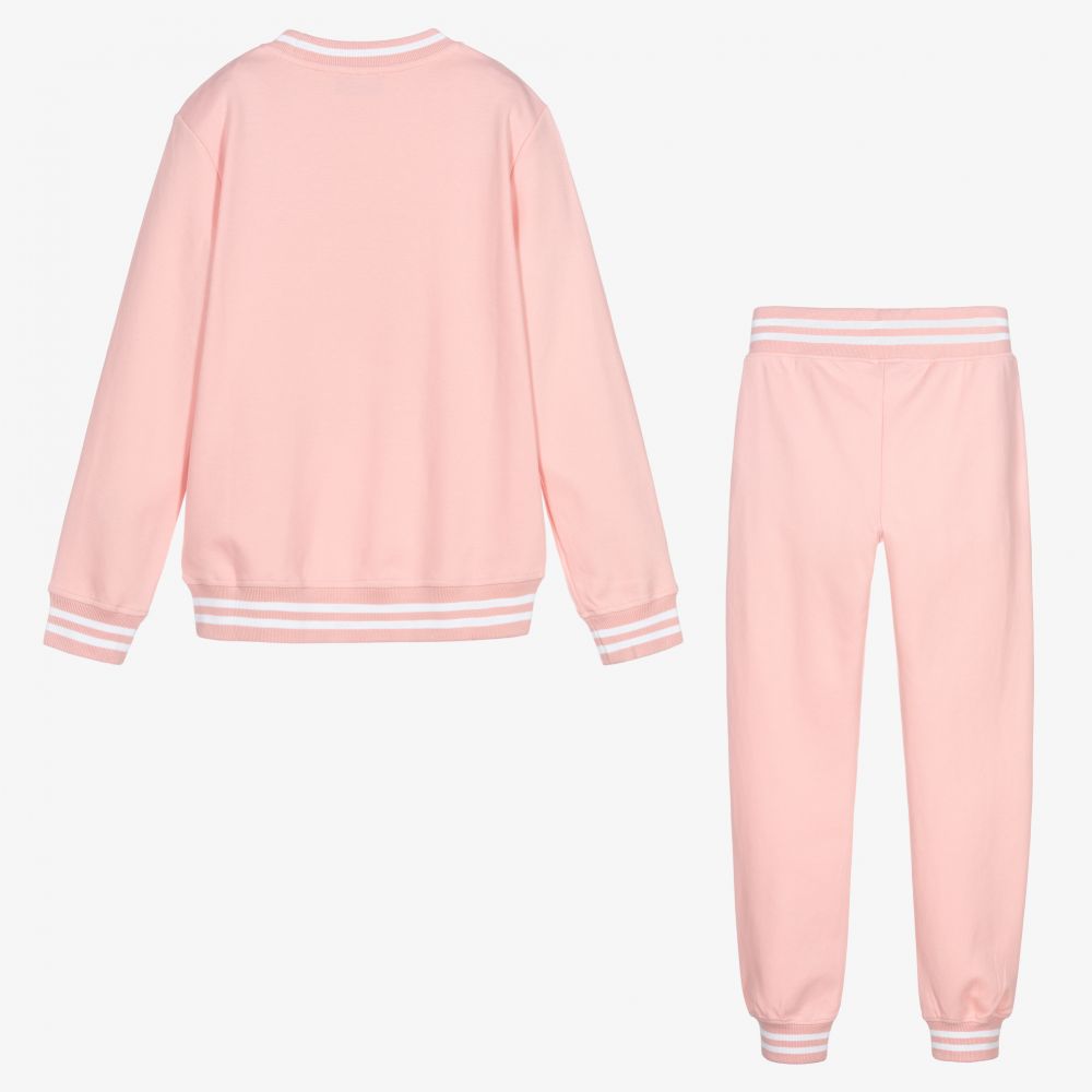 Moschino Kid-Teen - Teen Pink Cotton Tracksuit | Childrensalon Outlet