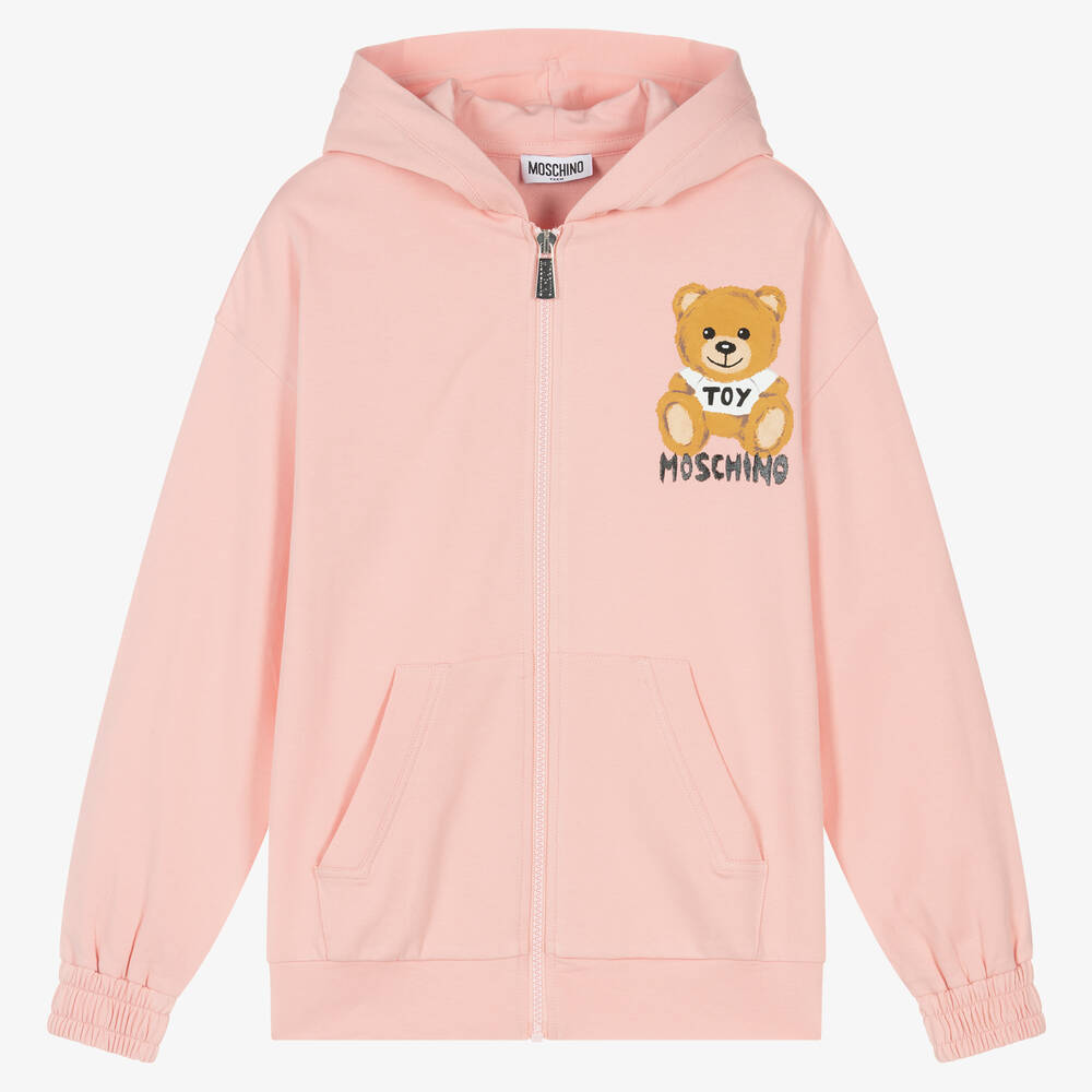 Moschino Kid-Teen - Haut zippé rose en coton Ado | Childrensalon