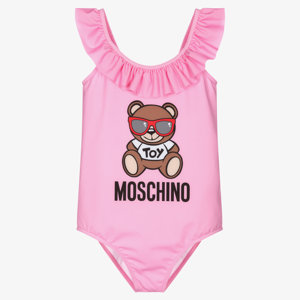 Moschino Kid-Teen - Rosa Teen Badeanzug mit Rüschen | Childrensalon