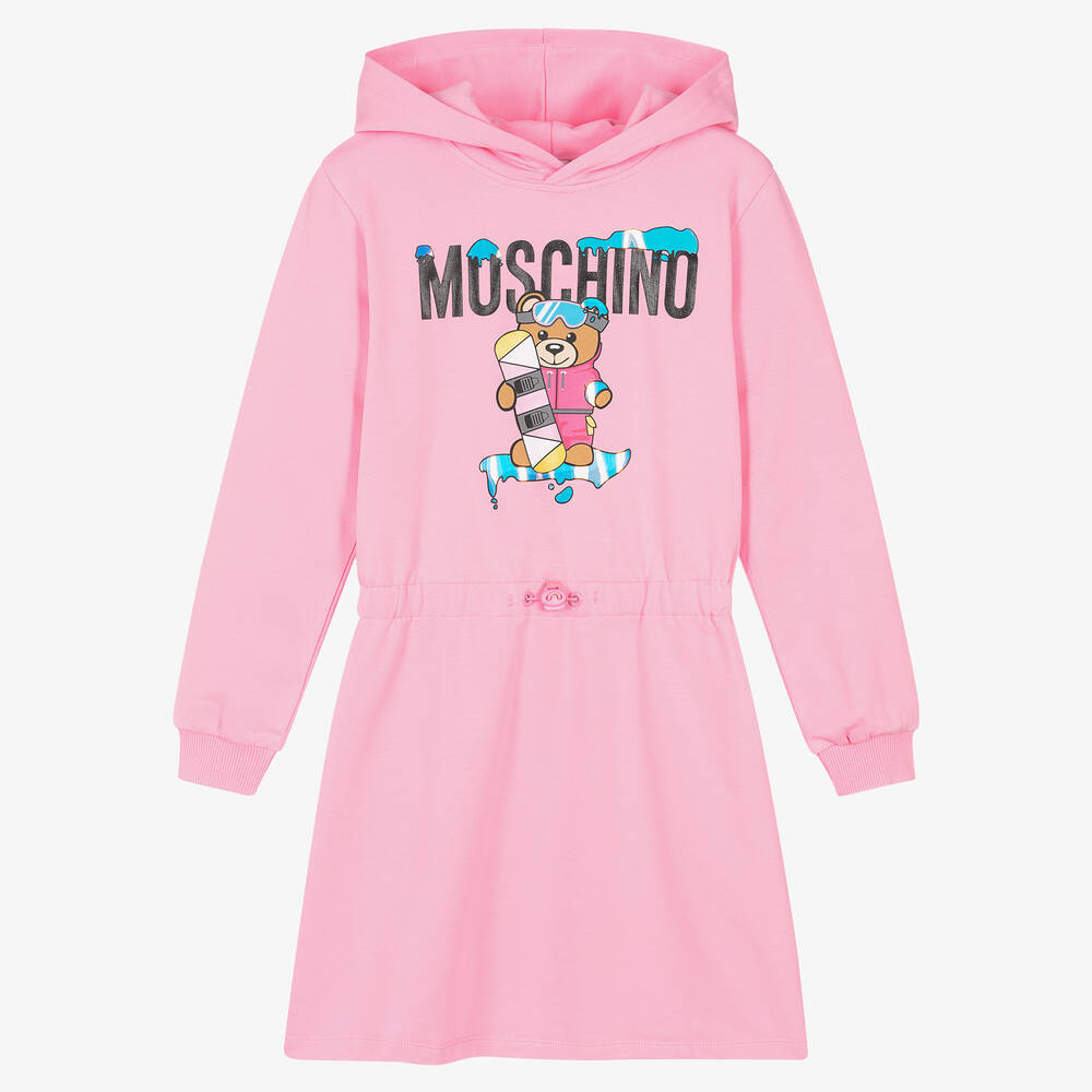 Moschino Kid-Teen - Teen Pink Logo Hooded Dress | Childrensalon