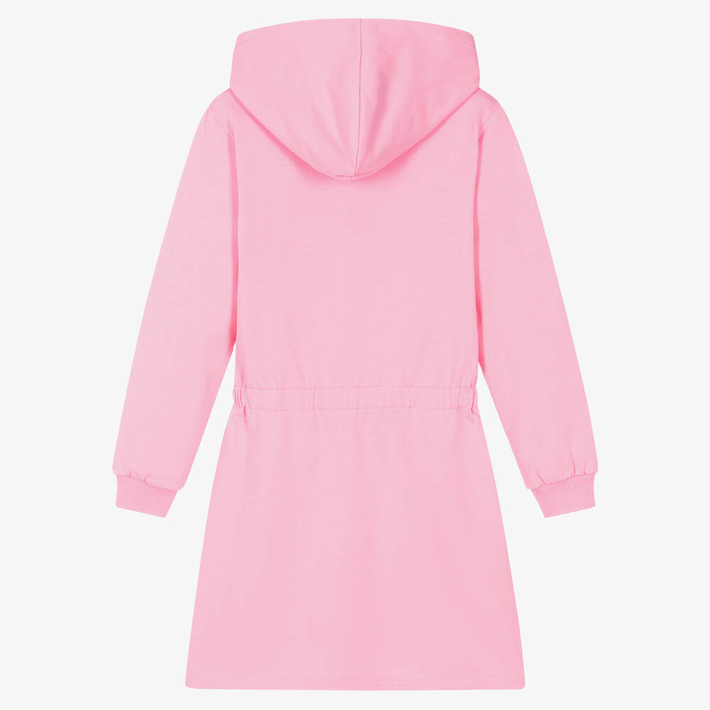 Moschino Kid-Teen-Teen Pink Logo Hooded Dress | Childrensalon Outlet