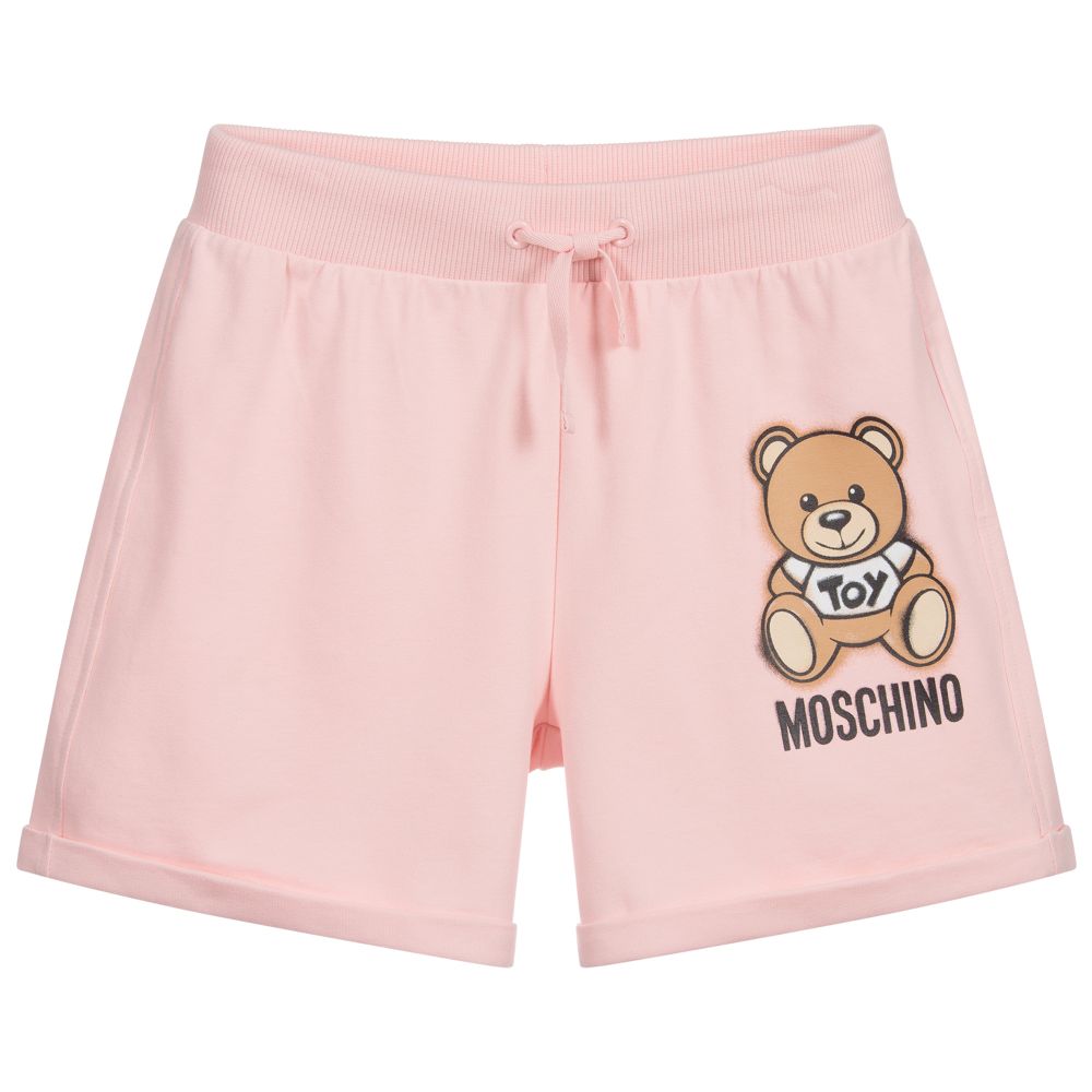Moschino Kid-Teen - Розовые шорты с логотипом для подростков | Childrensalon