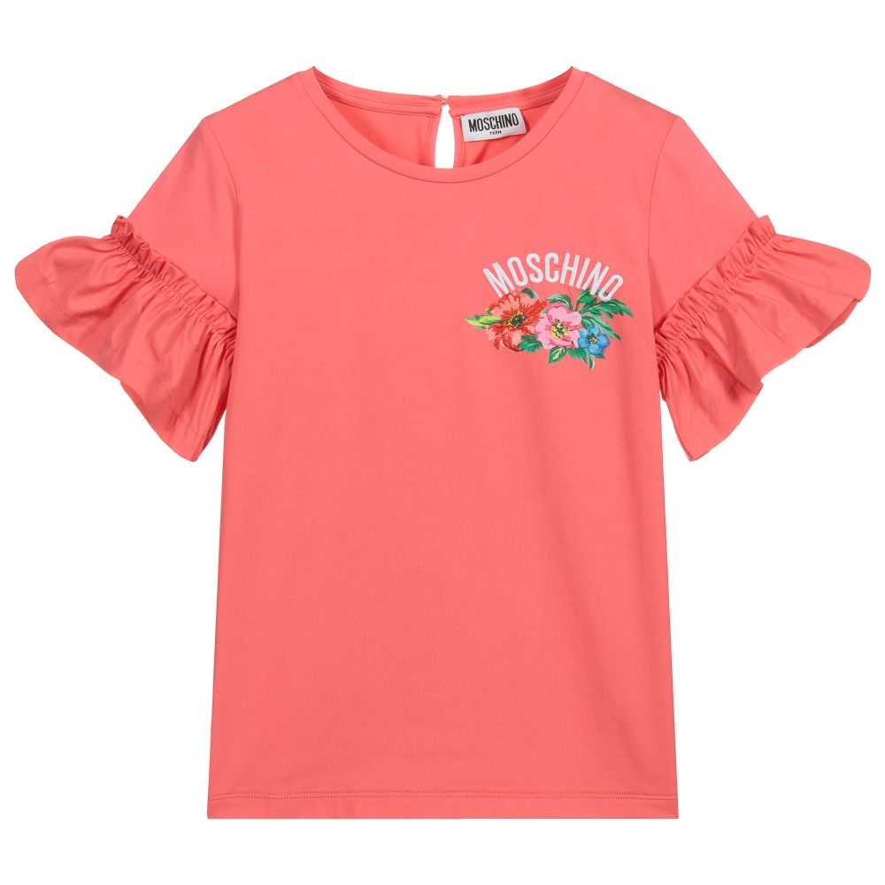 Moschino Kid-Teen-Teen Pink Logo T-Shirt | Childrensalon Outlet