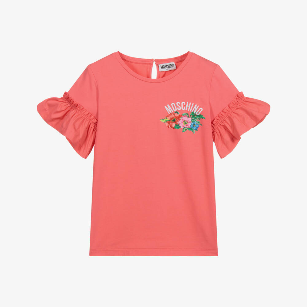 Moschino Kid-Teen-Teen Pink Logo T-Shirt | Childrensalon Outlet