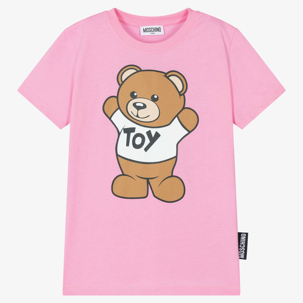 Moschino Kid-Teen - Teen Pink Logo T-Shirt | Childrensalon