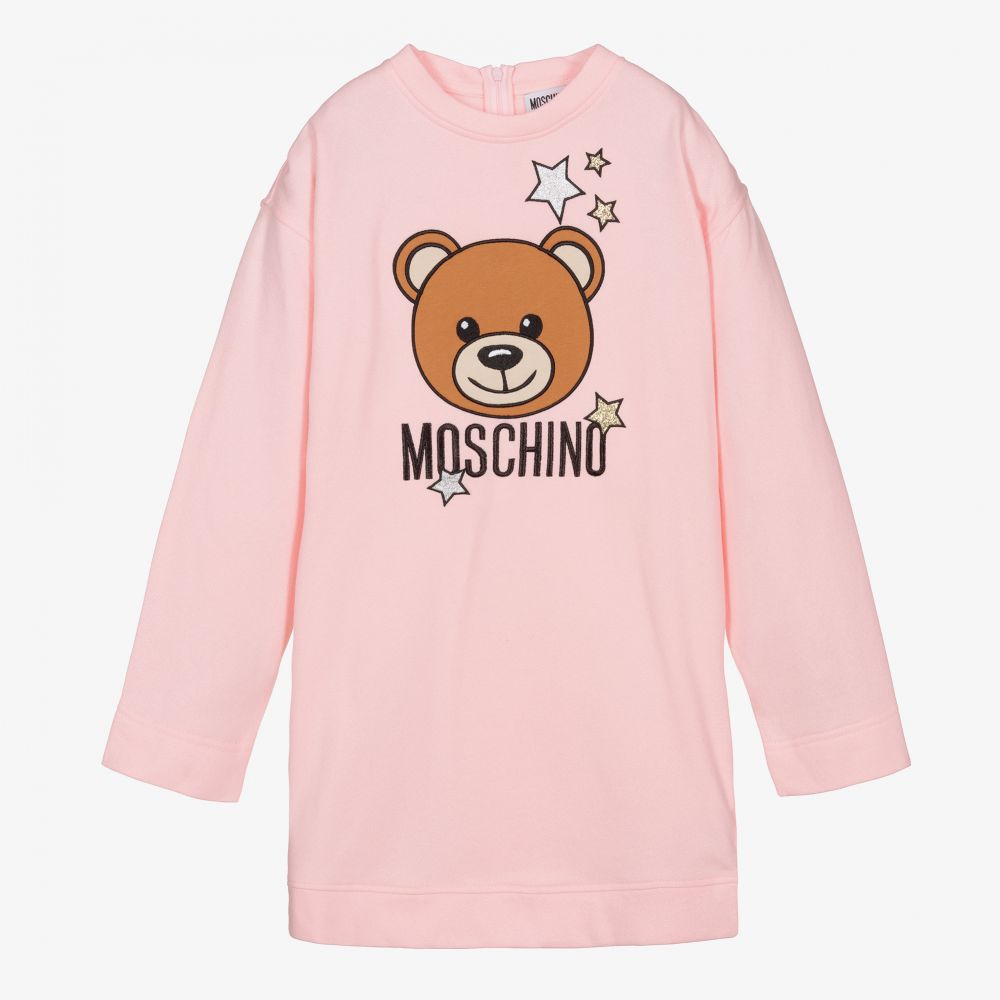 Moschino Kid-Teen - فستان سويتشيرت تينز قطن لون زهري | Childrensalon