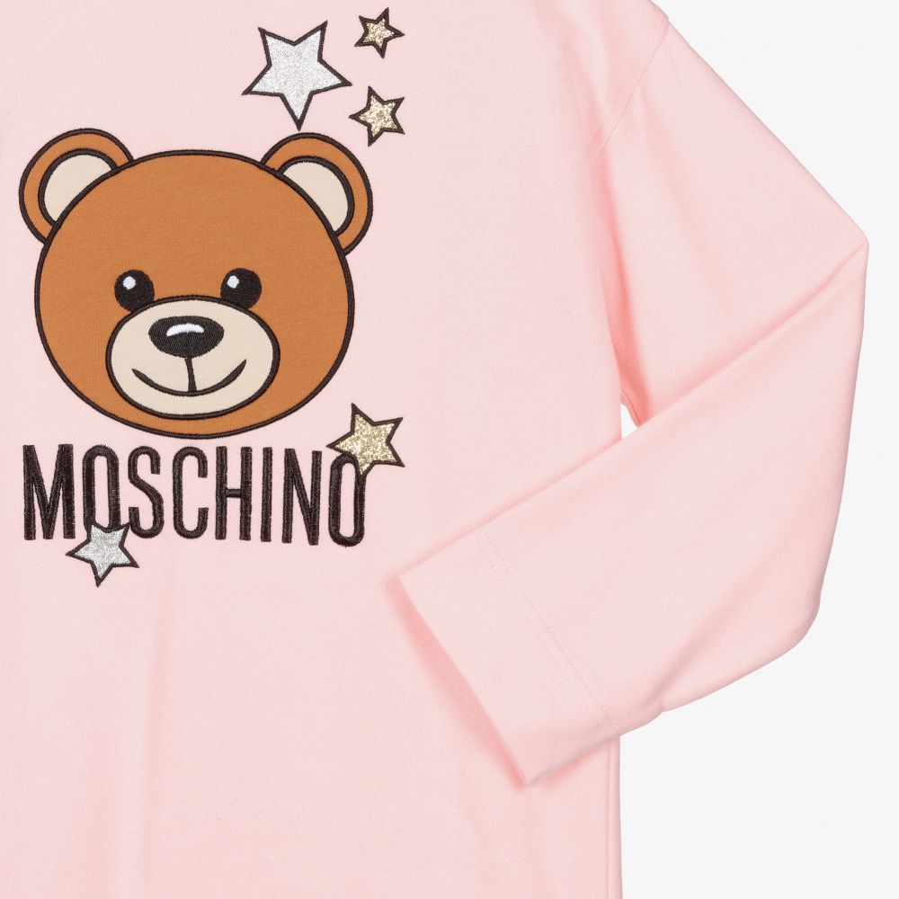 Moschino Kid-Teen-فستان سويتشيرت تينز قطن لون زهري | Childrensalon Outlet
