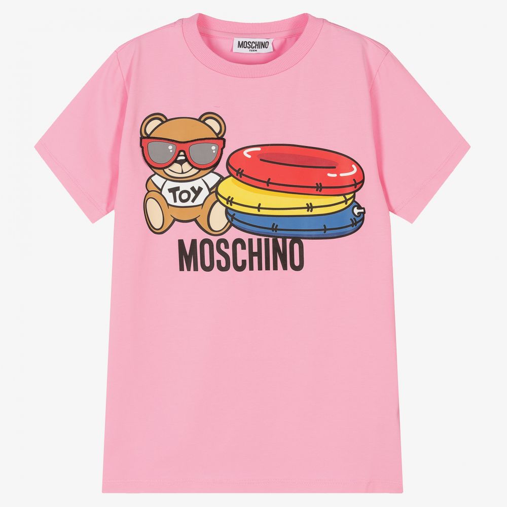 Moschino Kid-Teen - Rosa Teen T-Shirt mit Teddybär | Childrensalon