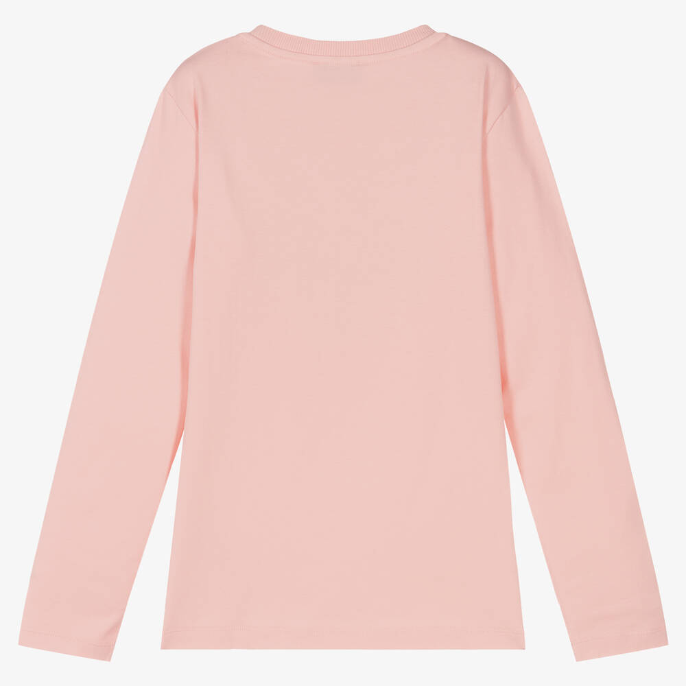 Moschino Kid-Teen-توب تينز بناتي قطن جيرسي لون زهري | Childrensalon Outlet