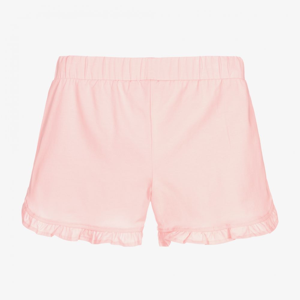 Moschino Kid-Teen-شورت تينز بناتي قطن جيرسي لون زهري باهت | Childrensalon Outlet