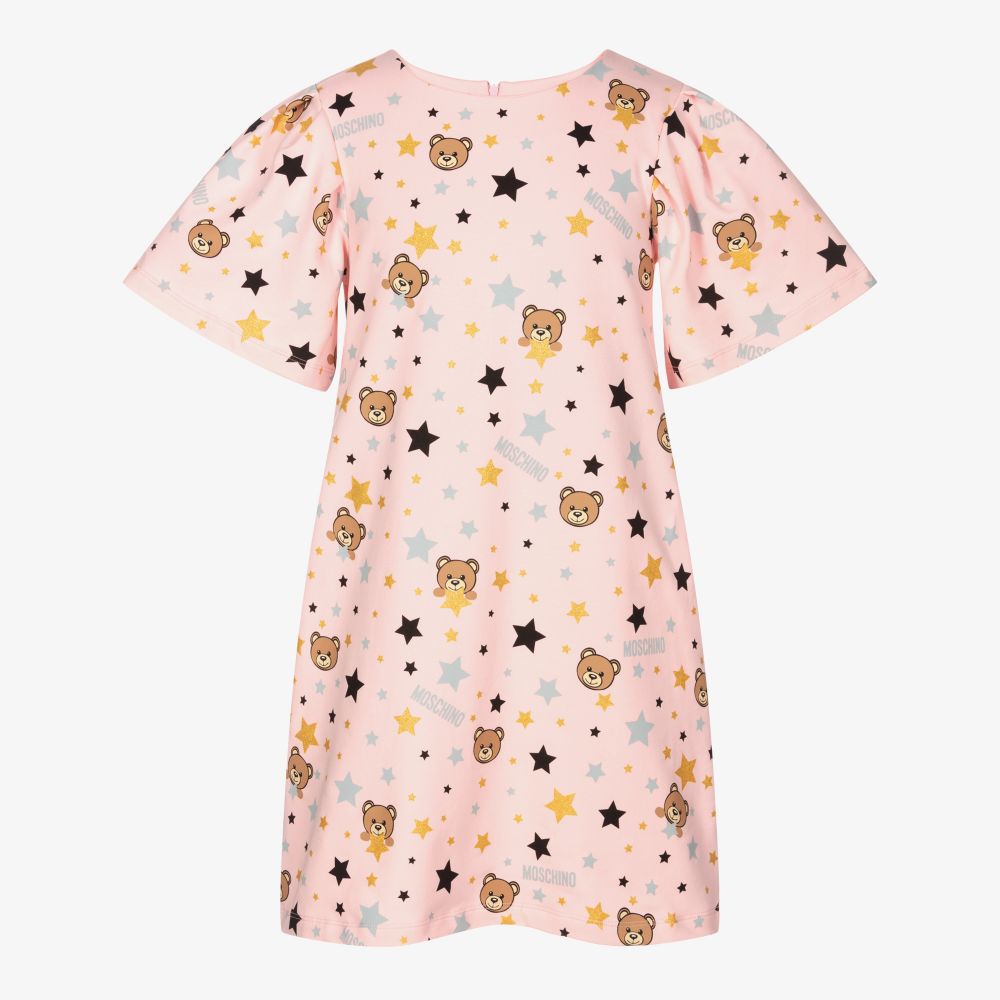 Moschino Kid-Teen-Teen Pink Teddy Stars Dress | Childrensalon Outlet