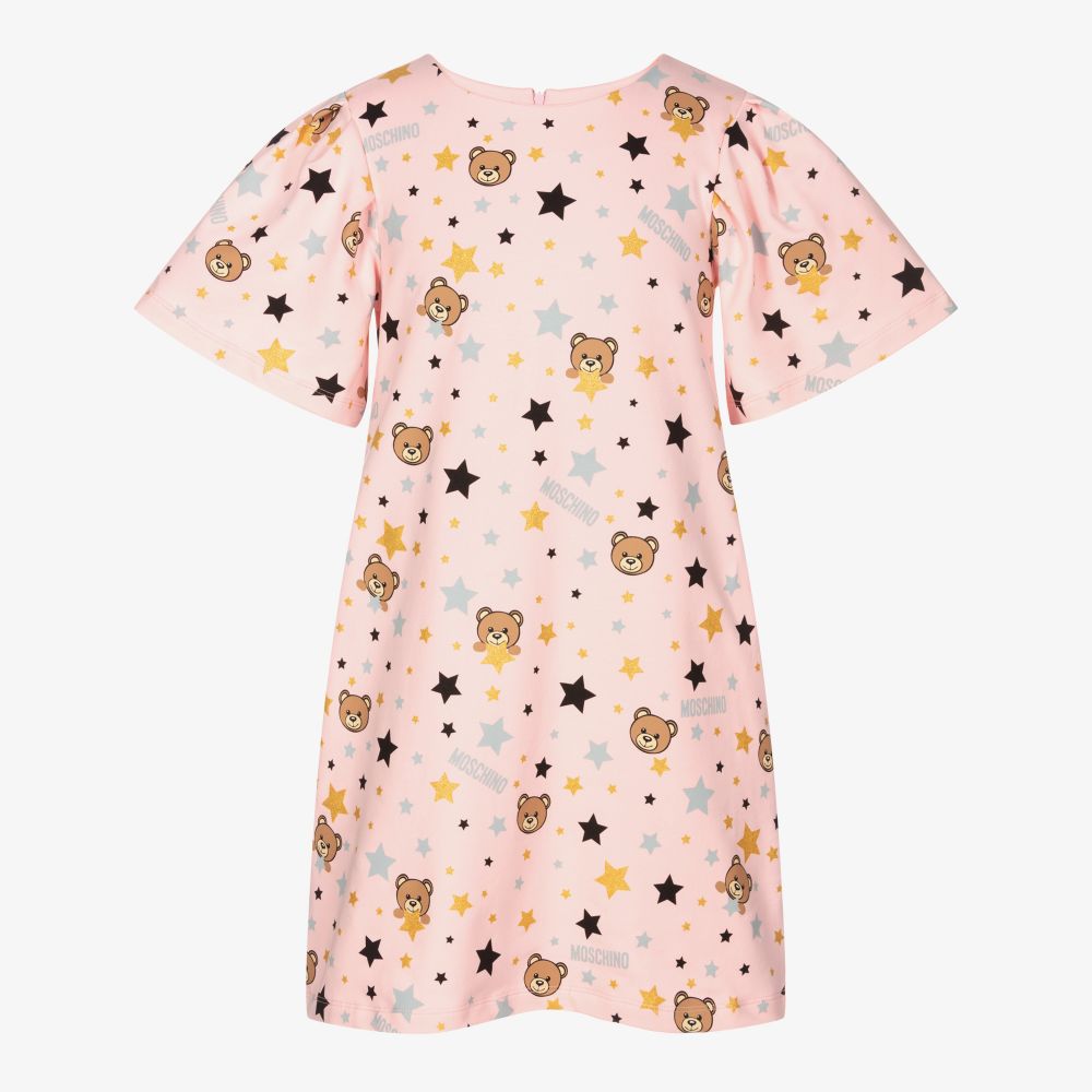 Moschino Kid-Teen - Rosa Teen Teddykleid mit Sternen | Childrensalon