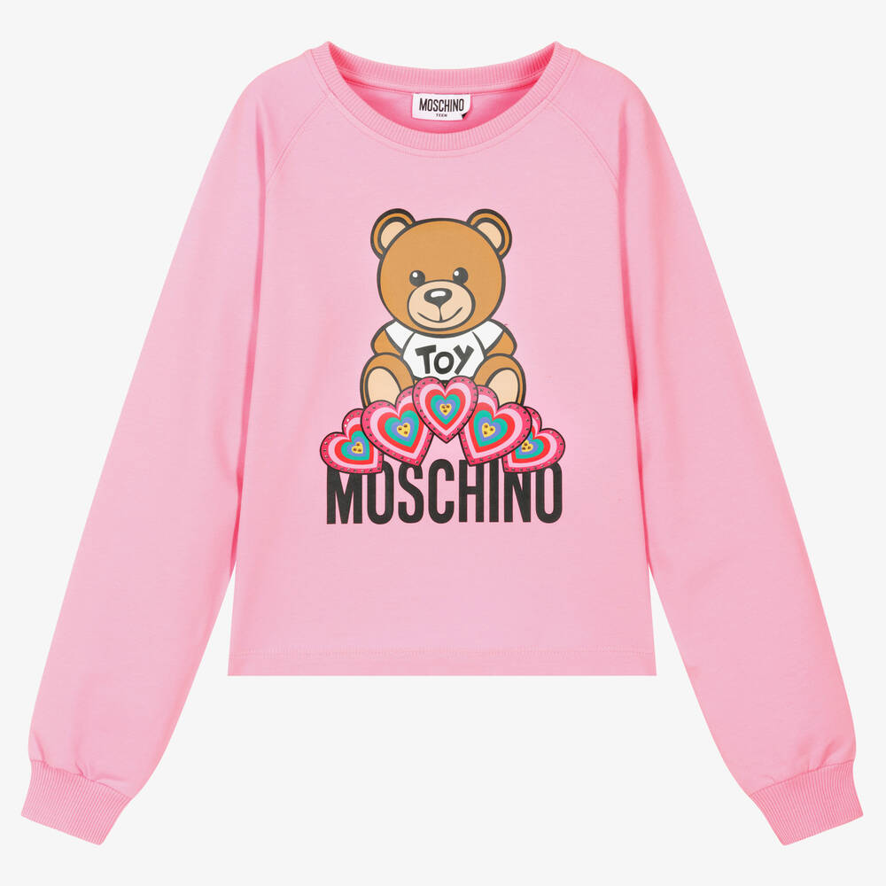 Moschino Kid-Teen - Розовый свитшот с медвежонком для подростков | Childrensalon