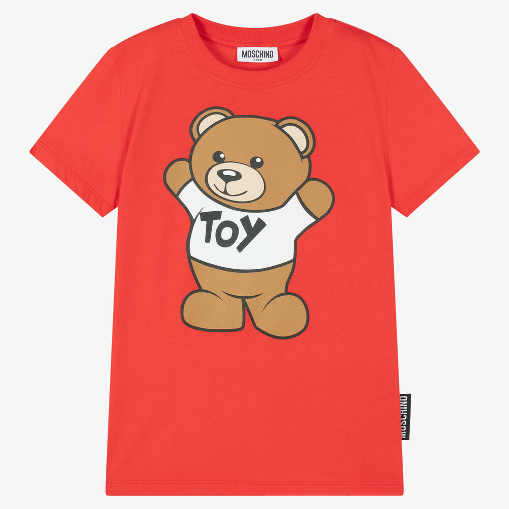 Moschino Kid-Teen - Красная футболка для подростков | Childrensalon
