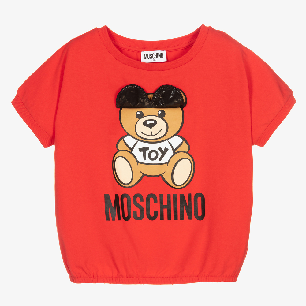 Moschino Kid Teen Teen Red Teddy Bear T Shirt