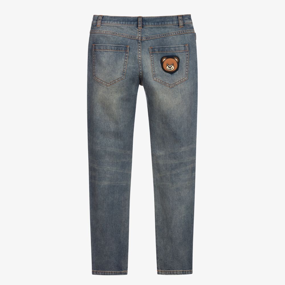 موسكينو Kid-Teen-جينز ستريت تينز ولادي قطن دنيم لون أزرق | Childrensalon Outlet