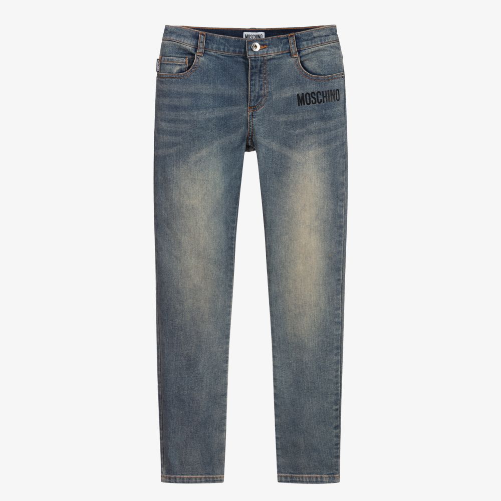 Moschino Kid-Teen-Teen Straight Leg Logo Jeans | Childrensalon Outlet