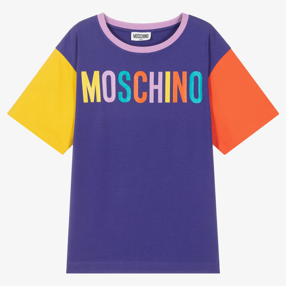 Moschino Kid-Teen - Ультрафиолетовая футболка для подростков | Childrensalon