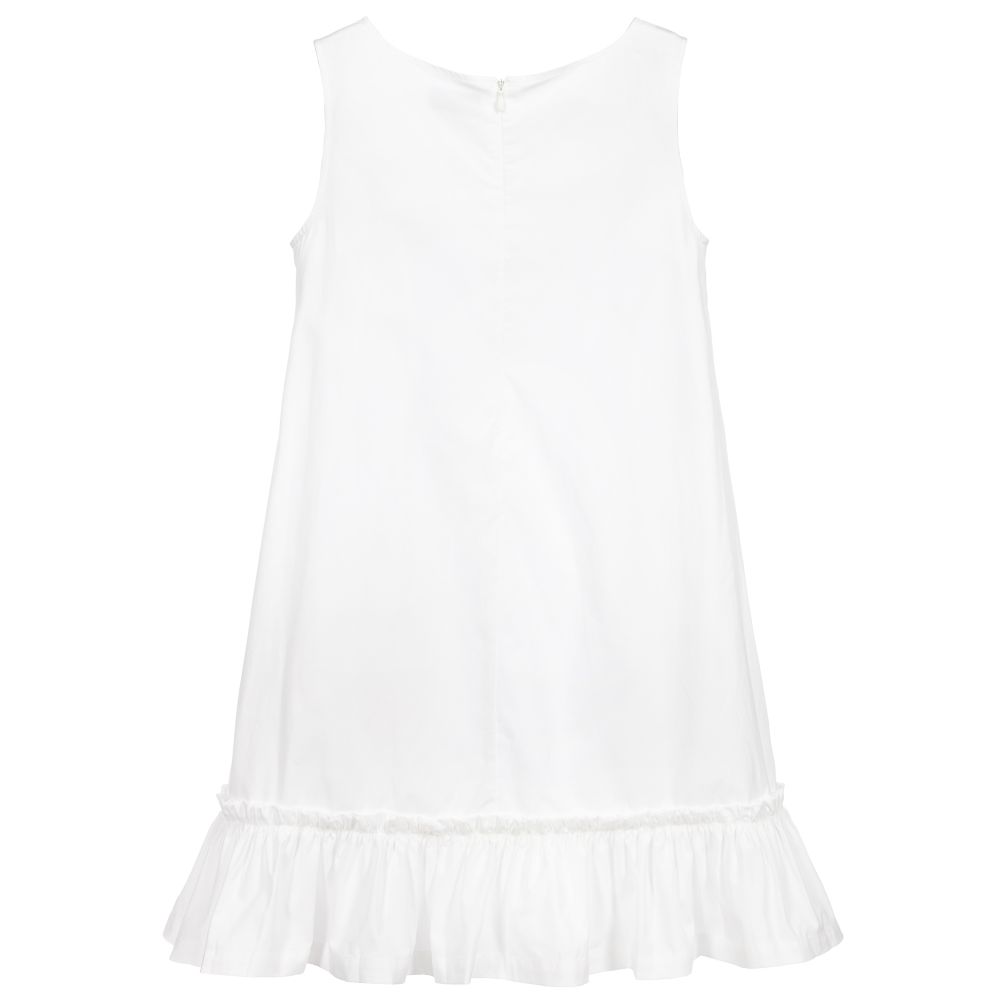 Moschino Kid-Teen-Teen White Bag Logo Dress | Childrensalon Outlet
