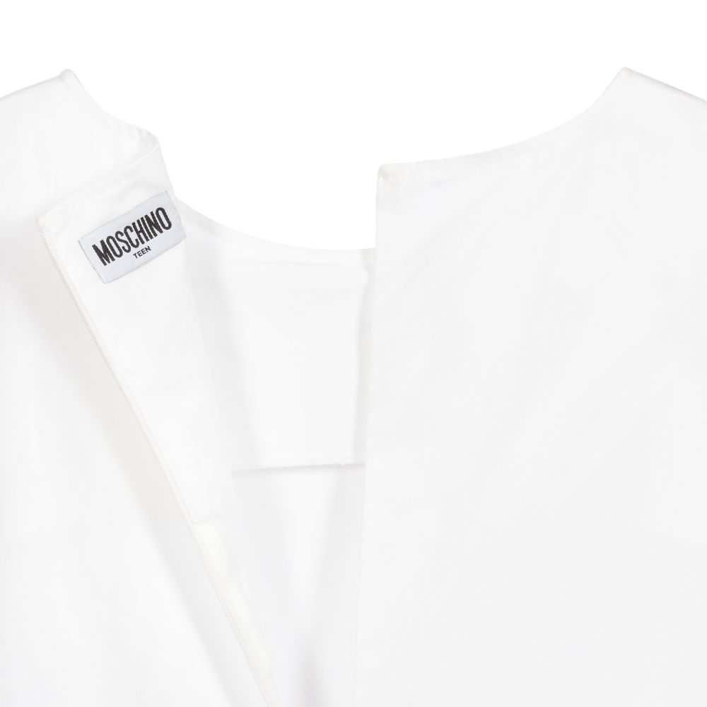 Moschino Kid-Teen-Teen White Bag Logo Dress | Childrensalon Outlet