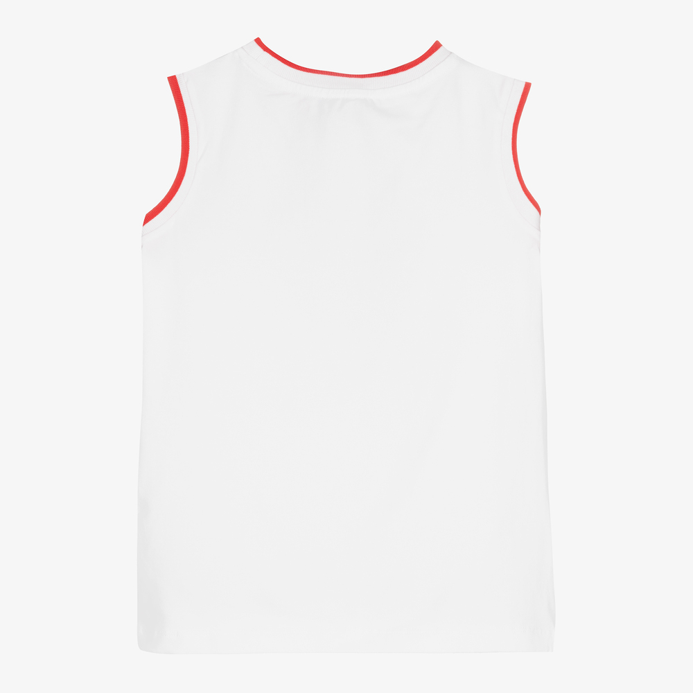 Moschino Кид-Тин-Белая майка с медвежонком-баскетболистом для подростков | Childrensalon Outlet