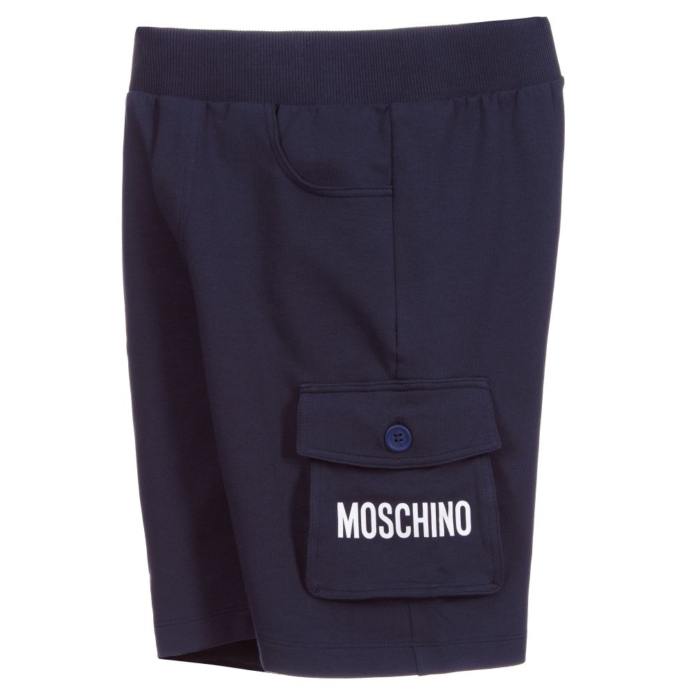 Moschino Кид-Тин-Комплект из белого топа и синих шорт для подростков | Childrensalon Outlet