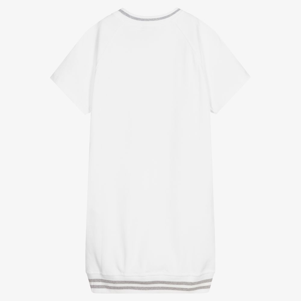 Moschino Кид-Тин-Белое хлопковое платье для подростков | Childrensalon Outlet