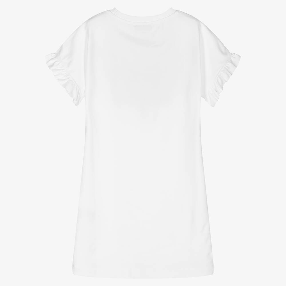 Moschino Kid-Teen-Teen White Cotton Jersey Dress | Childrensalon Outlet