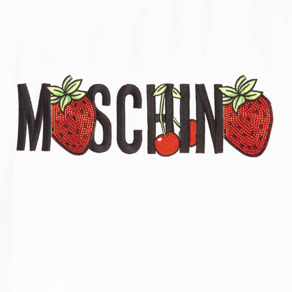 Moschino Kid-Teen-Teen White Cotton Jersey Dress | Childrensalon Outlet