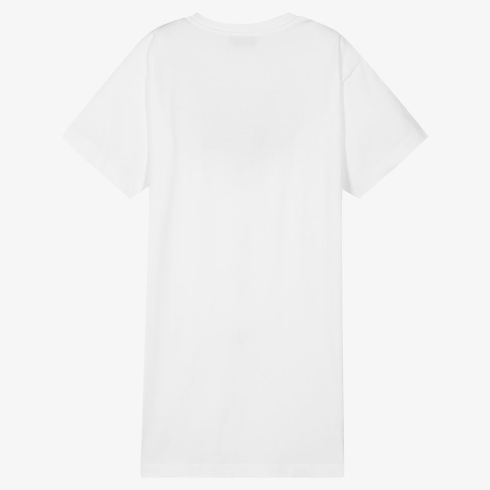 Moschino Kid-Teen-فستان تينز قطن جيرسي لون أبيض | Childrensalon Outlet