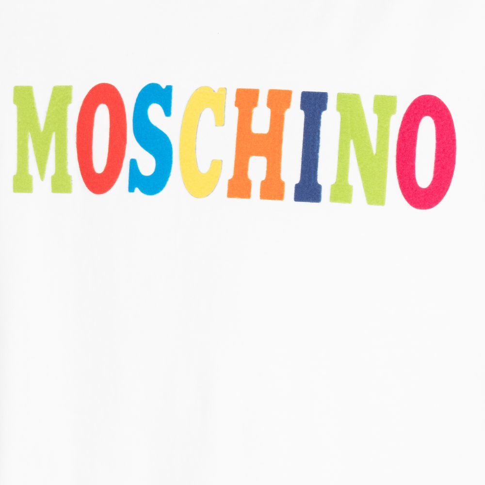 Moschino Kid-Teen-فستان تينز قطن جيرسي لون أبيض | Childrensalon Outlet