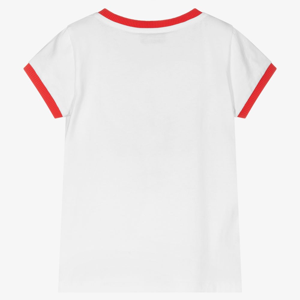 Moschino Kid-Teen-تيشيرت تينز بناتي قطن جيرسي لون أبيض | Childrensalon Outlet