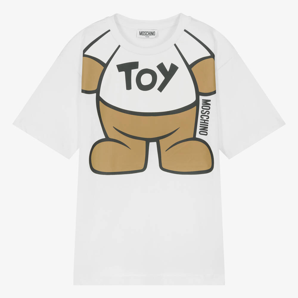 Moschino Кид-Тин-Teen White Cotton T-Shirt | Childrensalon Outlet