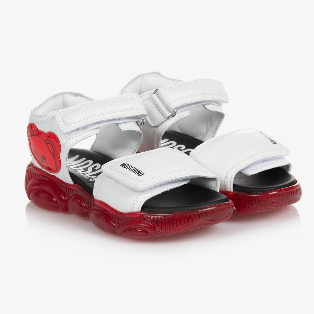 Moschino Kid-Teen - Sandales blanches en cuir Ado | Childrensalon